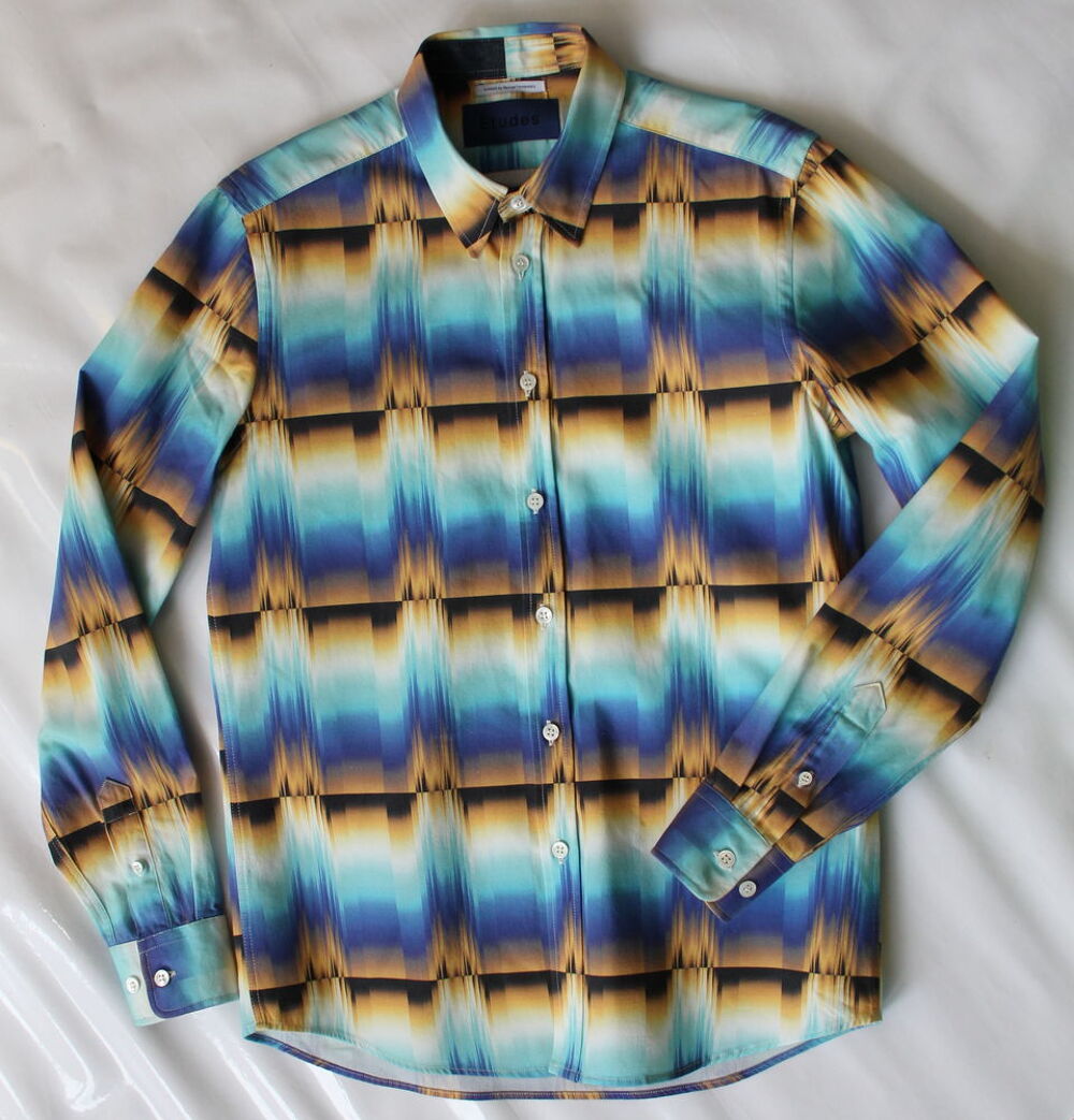 Chemise bleu &amp; beige ETUDES T.XS Vêtements