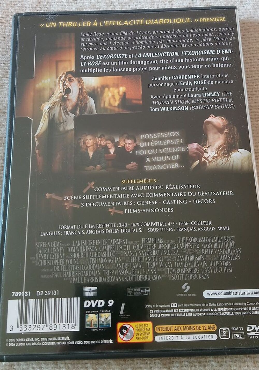 L'exorcisme d'Emily Rose DVD et blu-ray