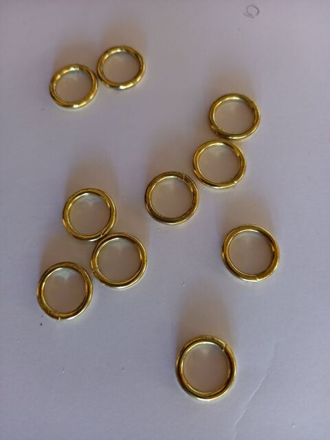Lot de 10 anneaux de 10 mm de diamètre en laiton massif 3 Saumur (49)