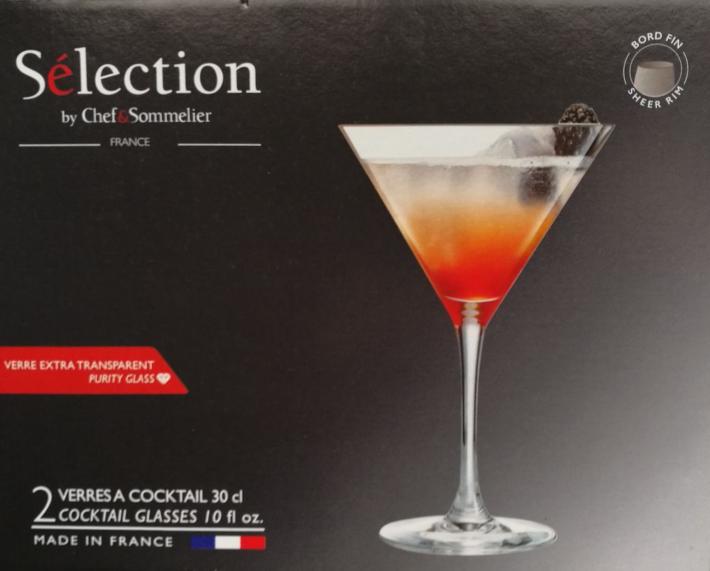 Tr&egrave;s beau coffret : deux grands verres &agrave; cocktail Décoration
