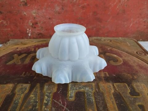 Tulipe Lampe Style Fleur Pétales Verre Blanc Laiteux 55 Loches (37)