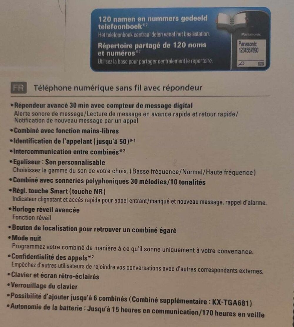T&eacute;l&eacute;phone sans fil avec r&eacute;pondeur Téléphones et tablettes