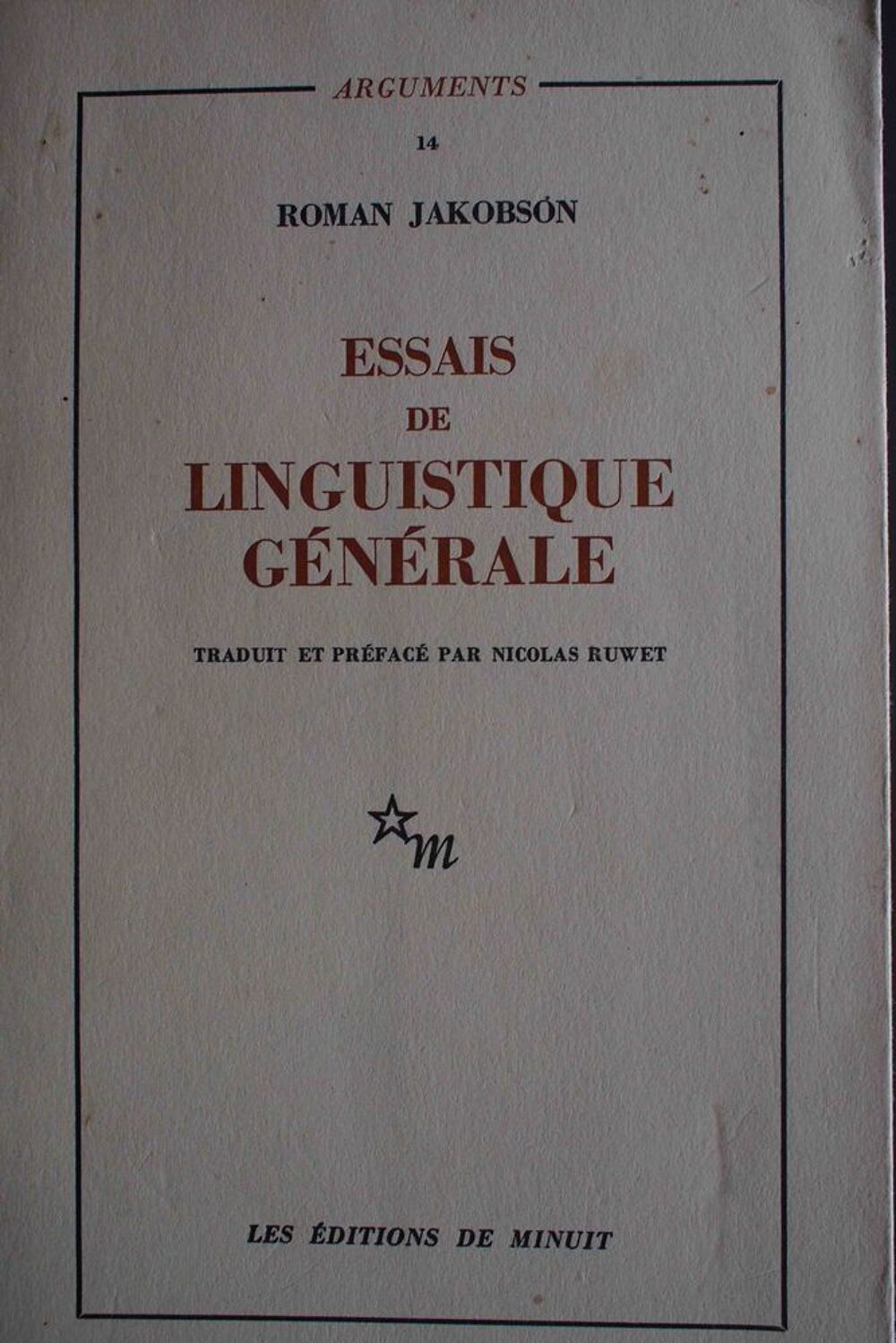 ESSAIS DE LINGUISTIQUE GENERALE Livres et BD