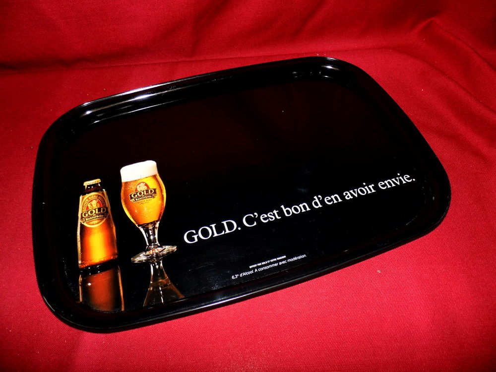 Plateau publicitaire biere GOLD brasserie bistrot vintage 