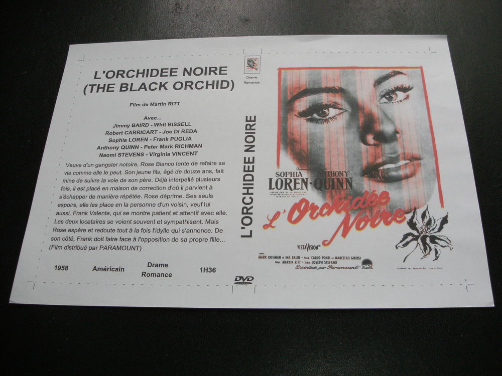 Film : " L 'orchidee noire " DVD et blu-ray