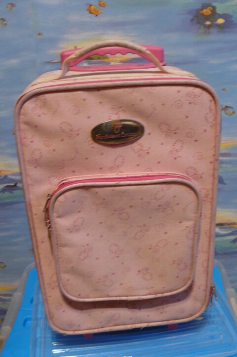 Valise rose � motifs pour enfant avec roulettes 7 Les Andelys (27)