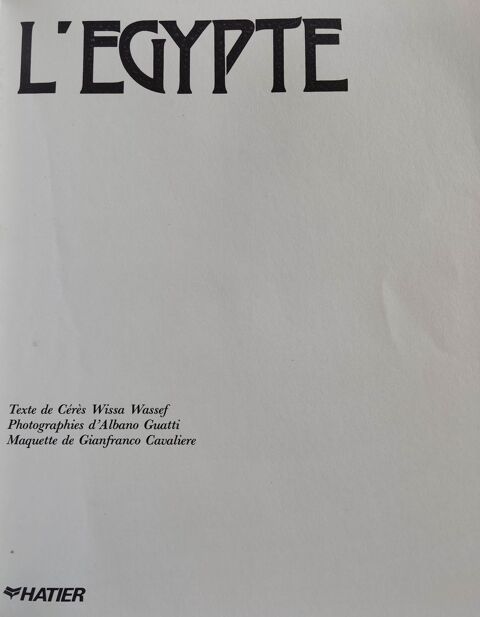 l'EGYPTE (HATIER) 220 pages 5 Pontoise (95)