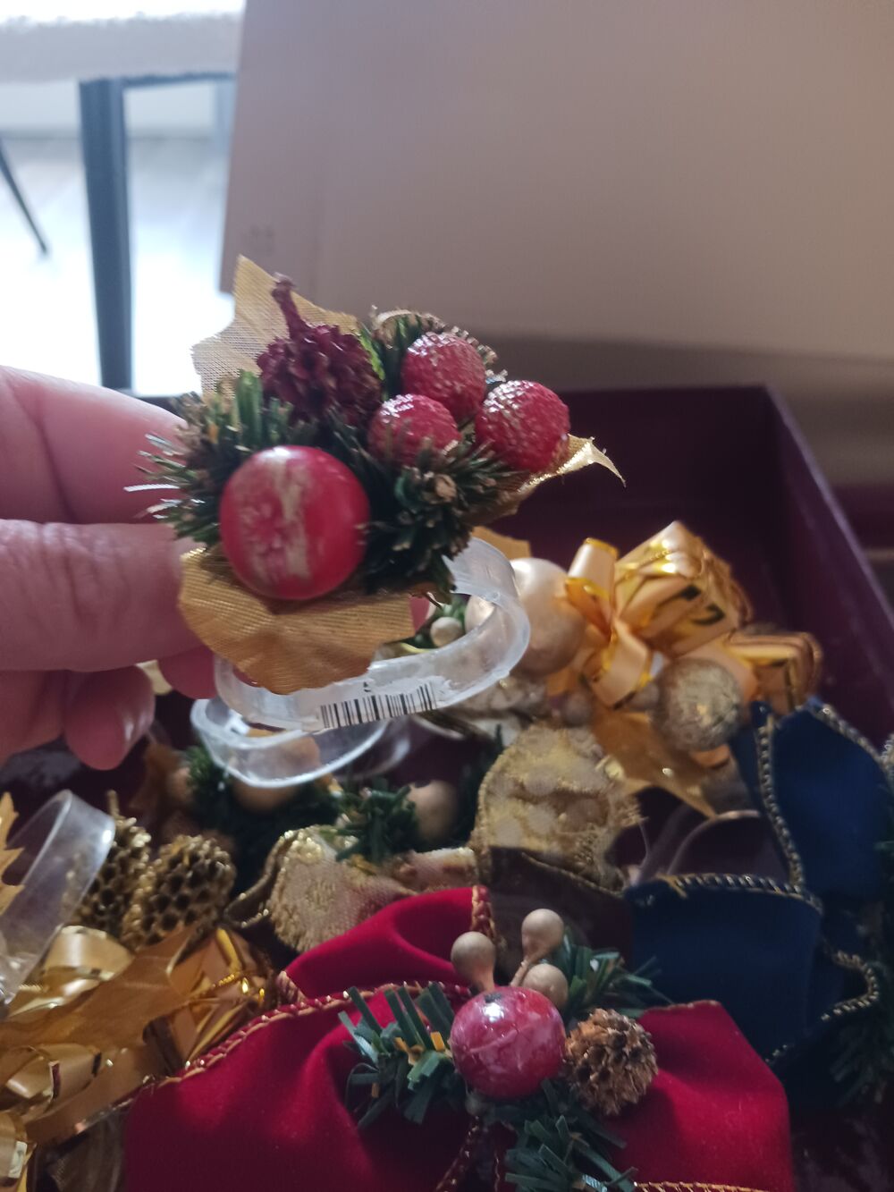 D&eacute;corations de No&euml;l - Lot vari&eacute; or et rouge 