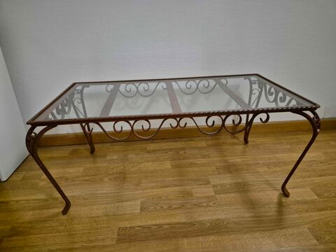 Table basse en fer forg et verre 20 Menton (06)