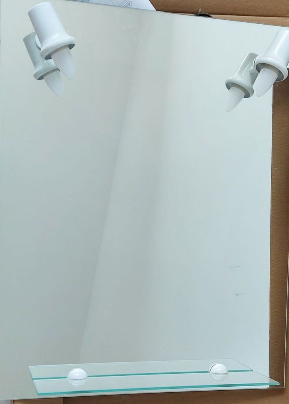 Miroir de salle de bain avec 2 spots lumineux Meubles