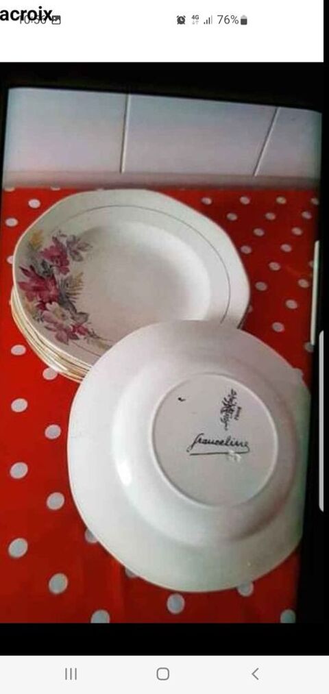 lot 5 assiettes à soupe sarreguemines franceline en faïence 25 Bron (69)