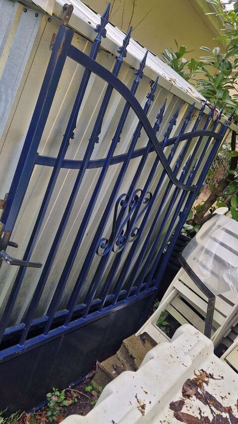 KIT PORTAIL BATTANT FER BLEU 3M + PILIERS COMPLET Martignas-sur-Jalle (33)