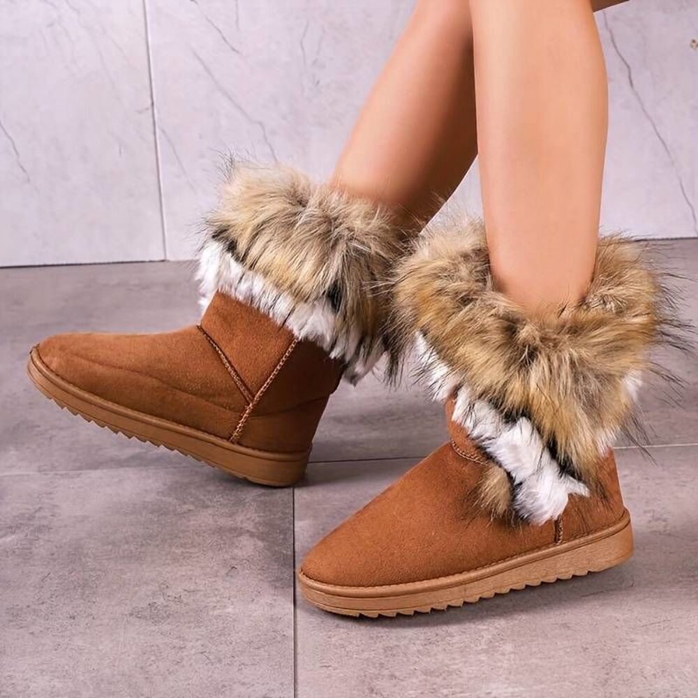 Bottines thermiques fourr&eacute;es, couleur camel, pointure 41 Chaussures