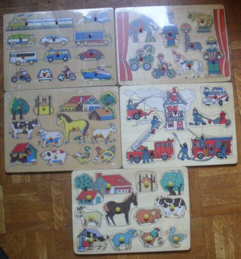 Lot de 5 Puzzles en Bois NEUFS pour petits 40 Montreuil (93)