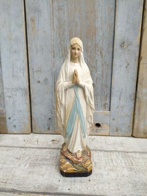 Ancienne Statuette Religieuse Sainte-Vierge Polychrome 
35 Loches (37)