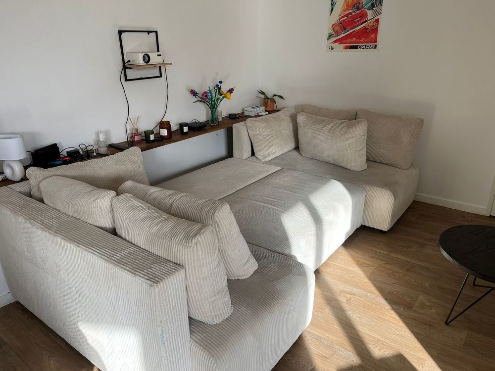 Canap&eacute; d'angle ABEL 5 places Conforama - convertible Meubles