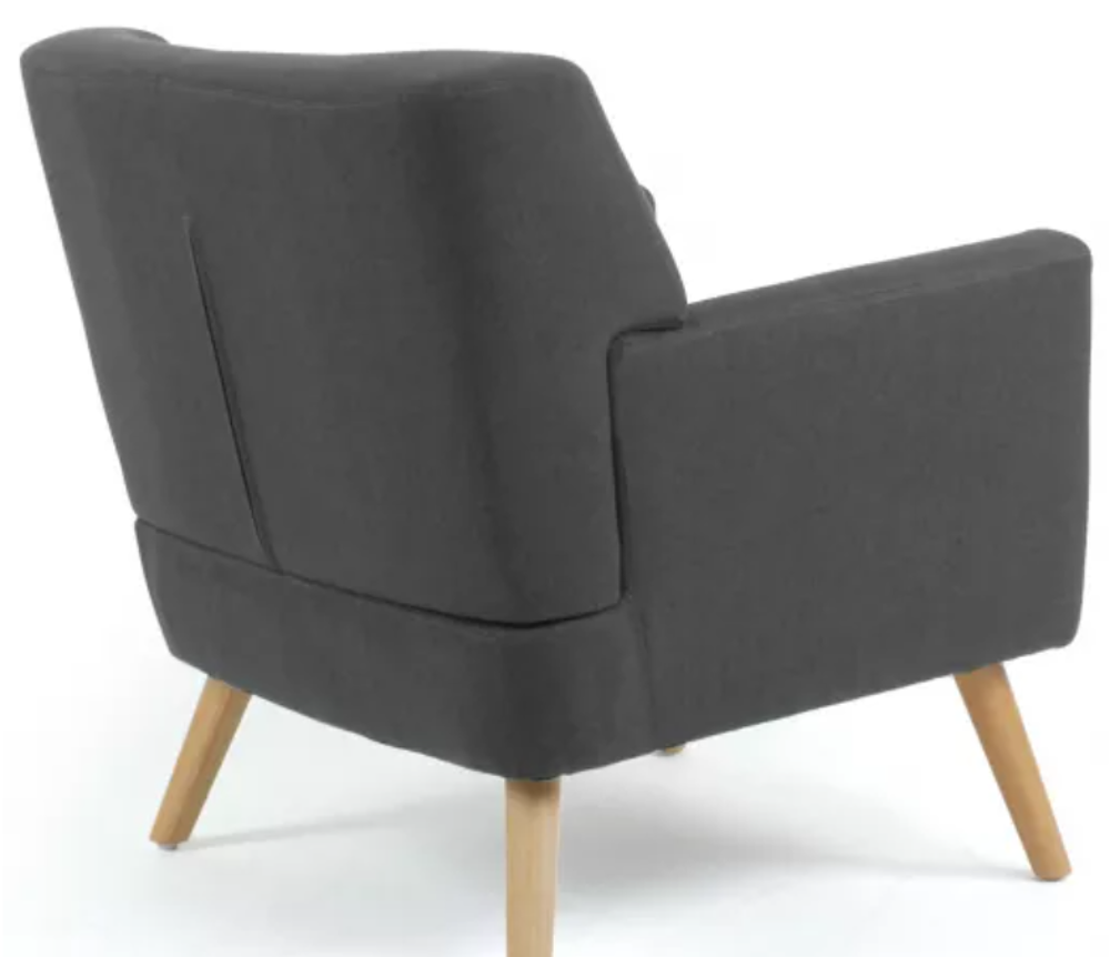 2 Fauteuils scandinaves en tissu gris anthracite tout neuf Meubles