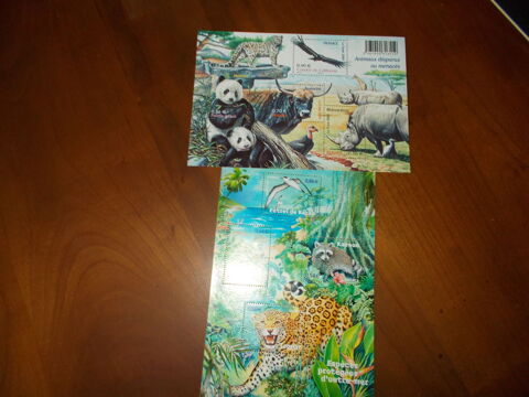 2 plaquettes timbres  espces protges 5 Chissey-en-Morvan (71)