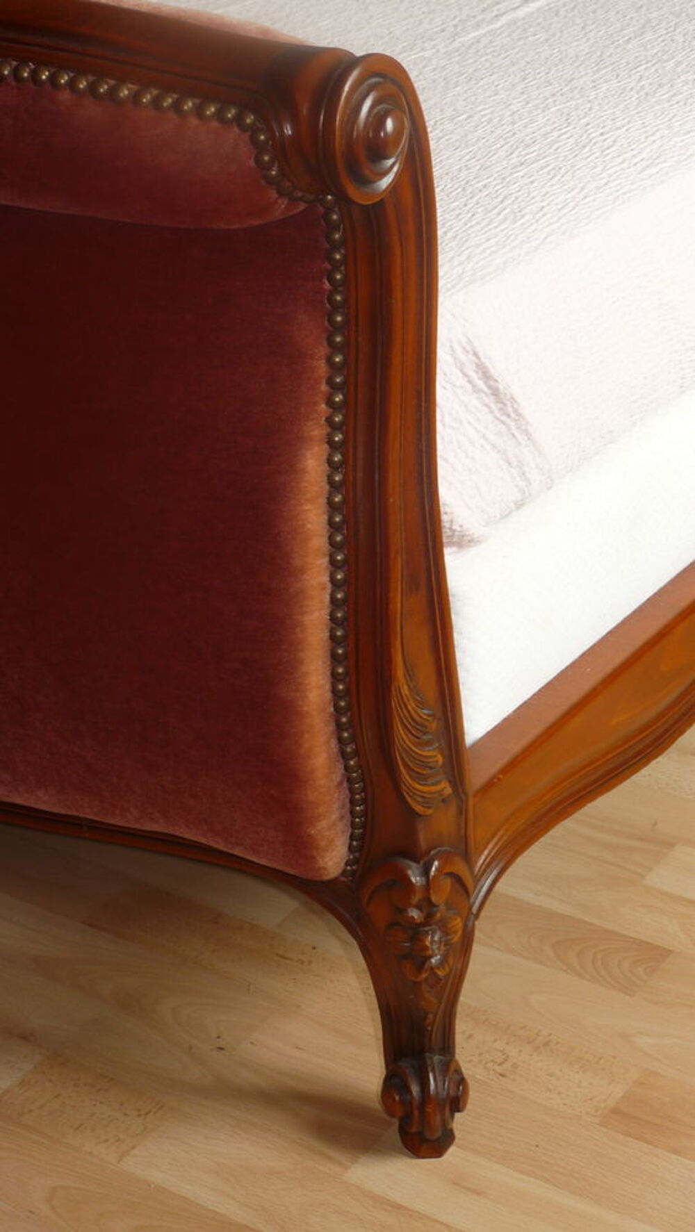 Lit merisier 2 personnes style Louis XV Meubles
