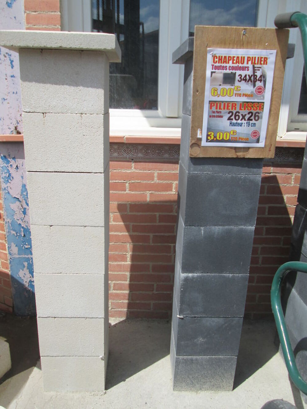 BOISSEAU pour PILIER - CHAPEAU PILIER – DESSUS DE MUR – PARPAING color&eacute; Bricolage