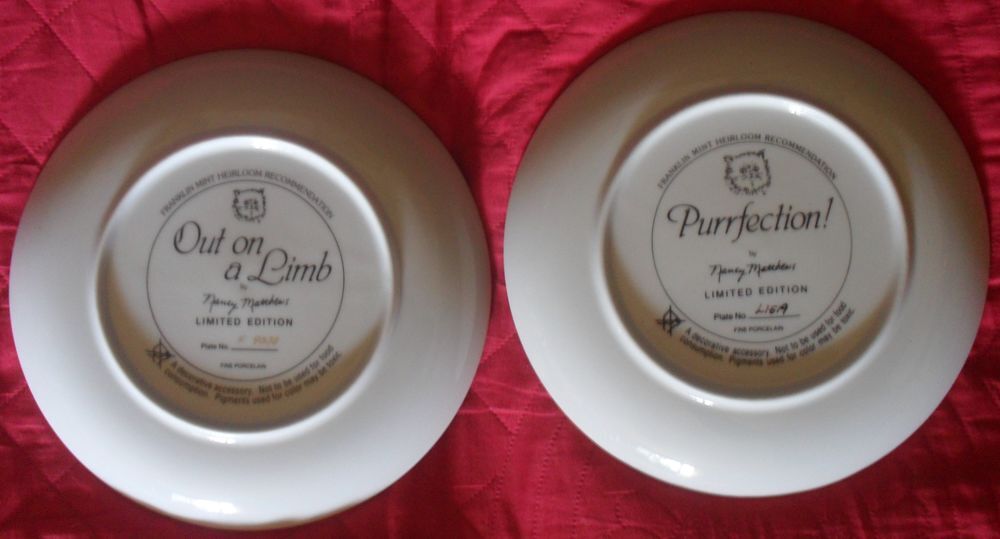 Lot de 2 assiettes de collection NEUVES th&egrave;me chat. Décoration