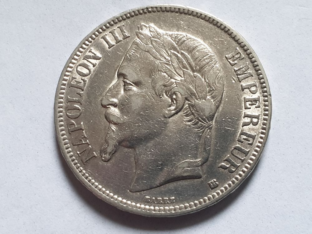 Pi&egrave;ce 5 Francs 1868 BB Napol&eacute;on III 