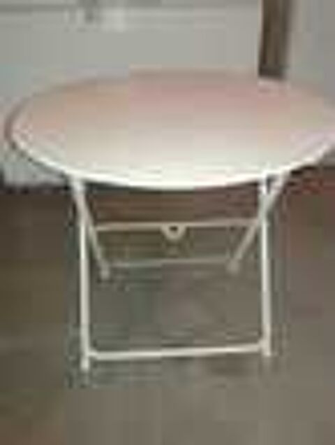 Table ronde de jardin pliable en m&eacute;tal diam&egrave;tre 80 cms Jardin