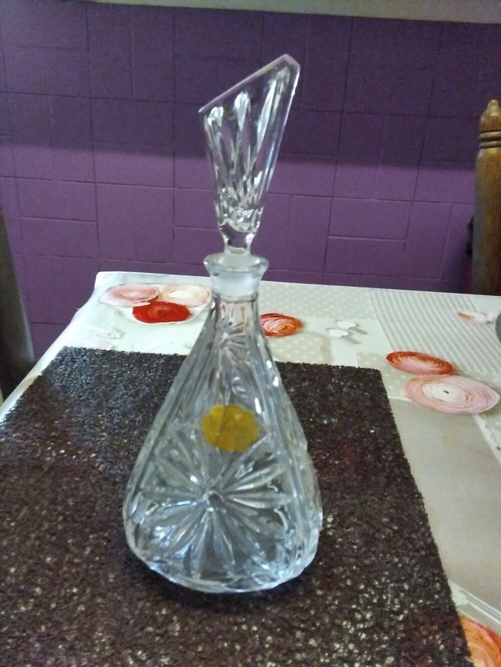 carafe a liqueur cristal de Bavi&egrave;re Décoration