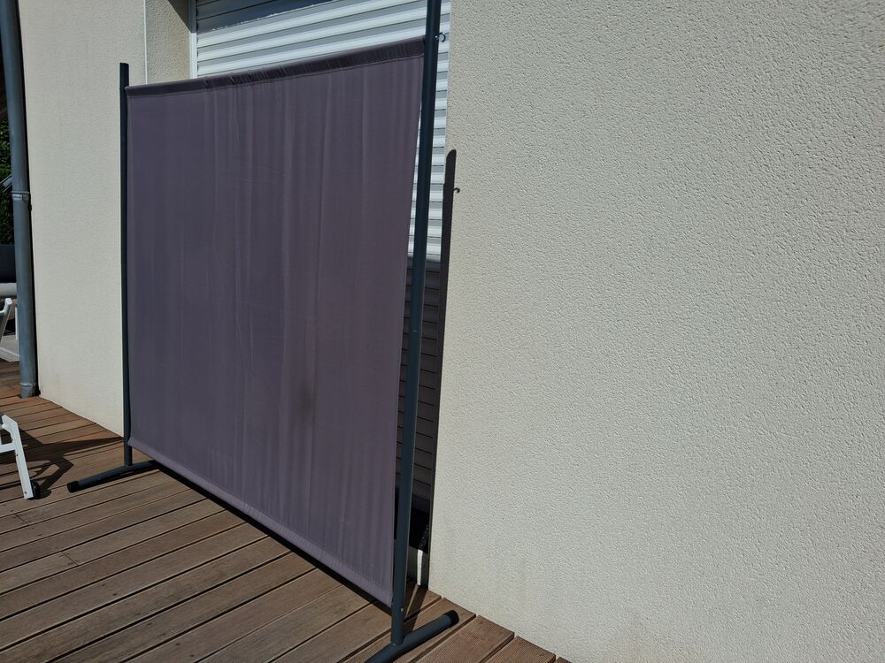 BRISE VUE TOILE GRISE EXTERIEUR + TOILE D OMBRAGE Jardin