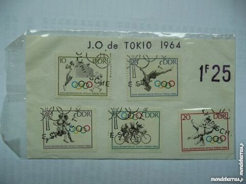 Planche de 5 timbres J.O de Tokyo 1964 5 Bordeaux (33)
