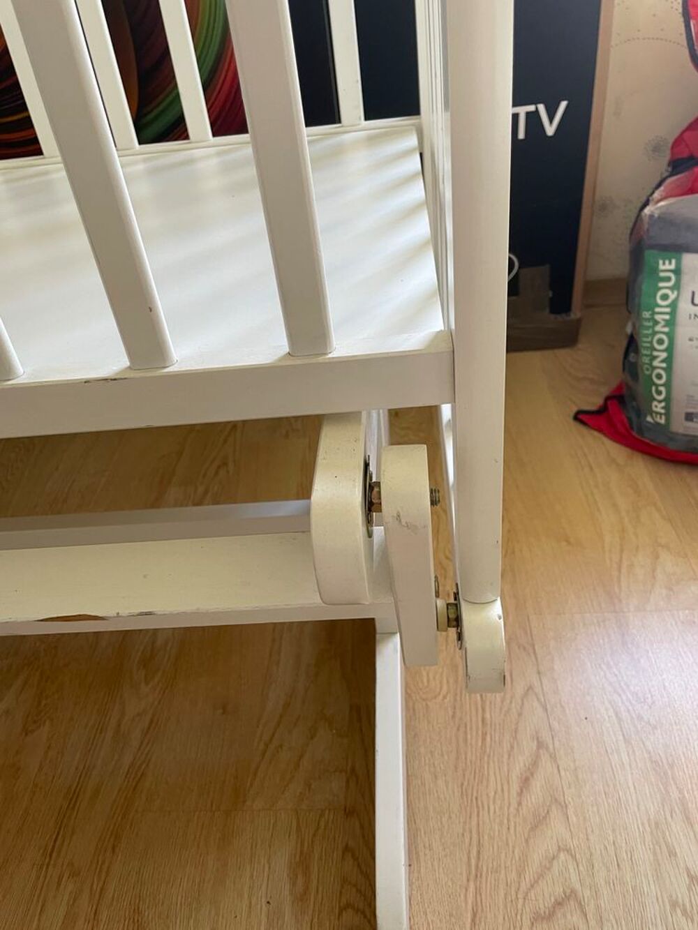 berceau &agrave; bascule blanc Mobilier enfants