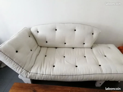 Canap lit en bois de pin massif blanc 650 Paris 13 (75)