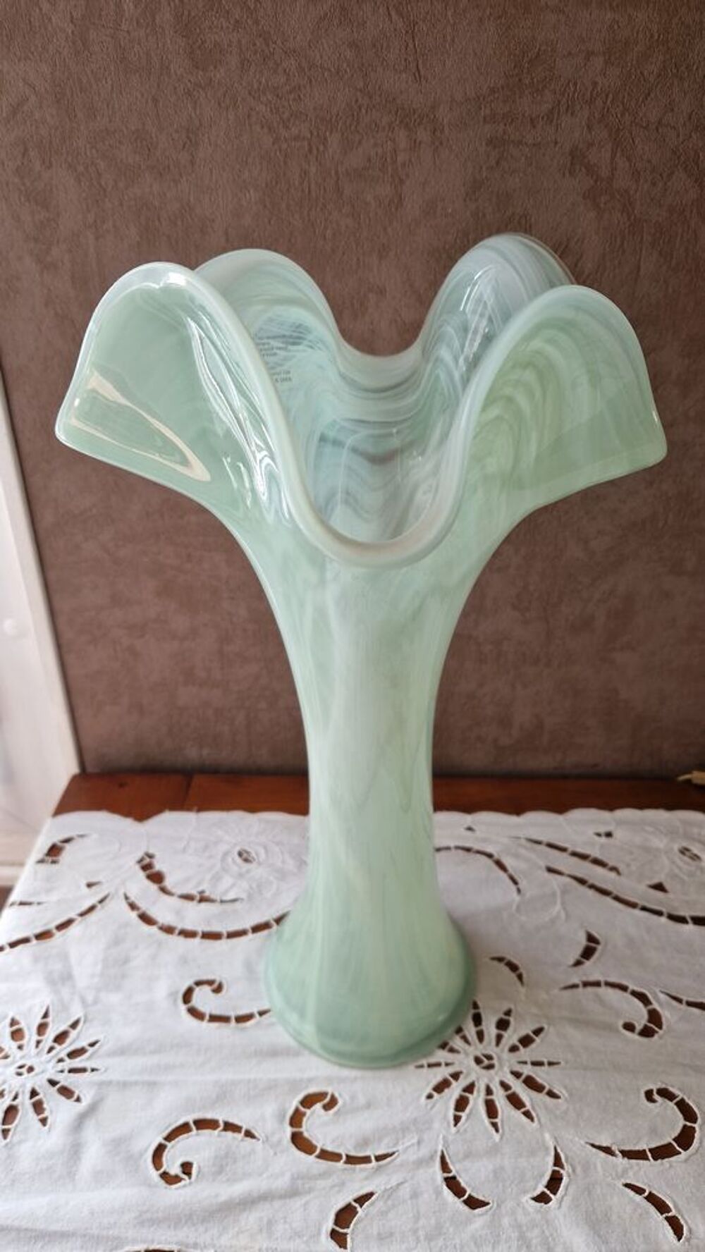 Grand vase vintage peint &agrave; la main Décoration