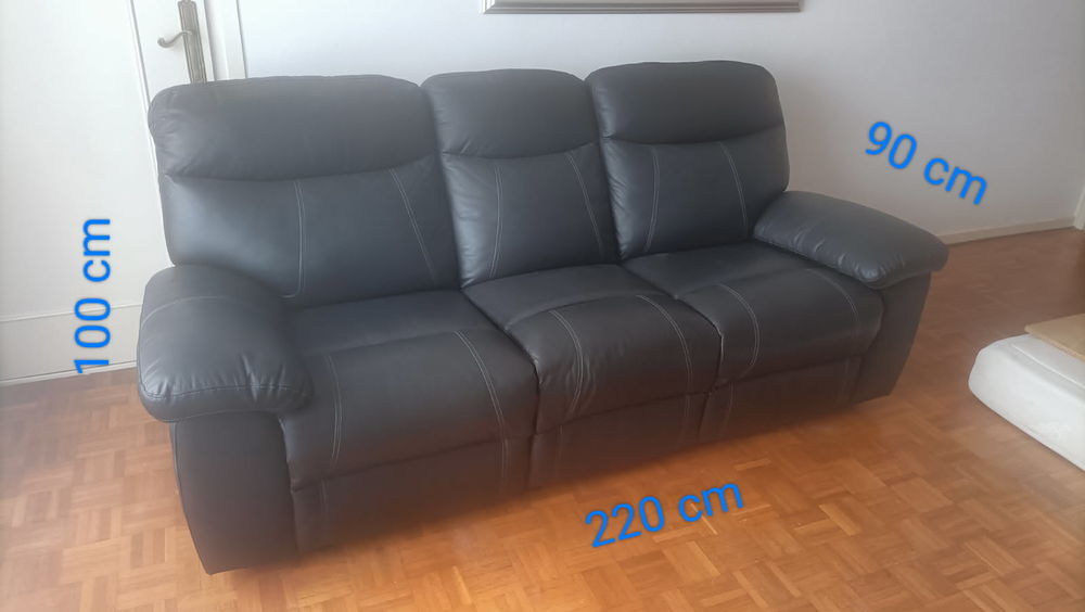 CANAPE CUIR NOIR Meubles