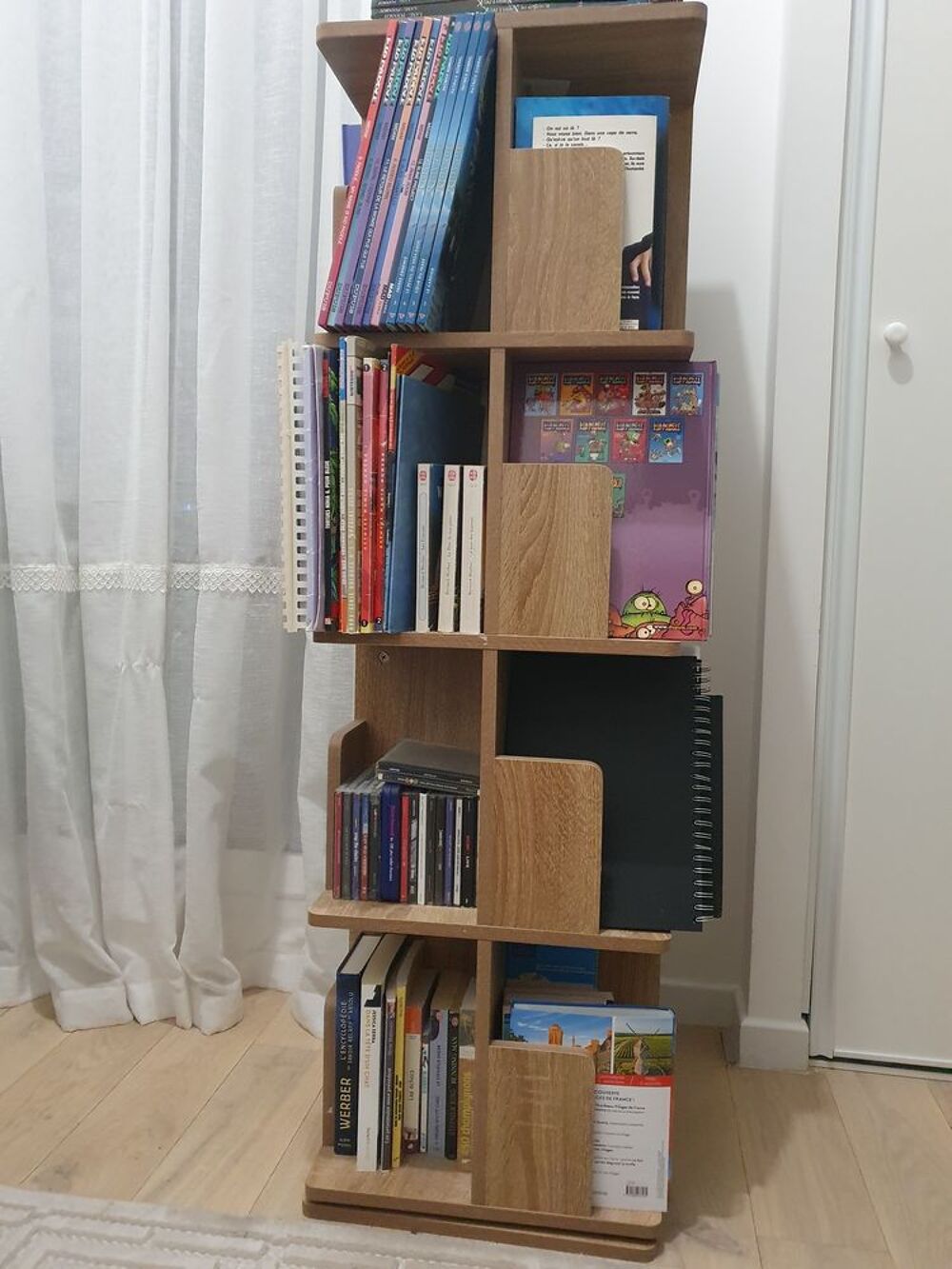 Biblioth&egrave;que 4 &eacute;tages rotative 360&deg; Meubles