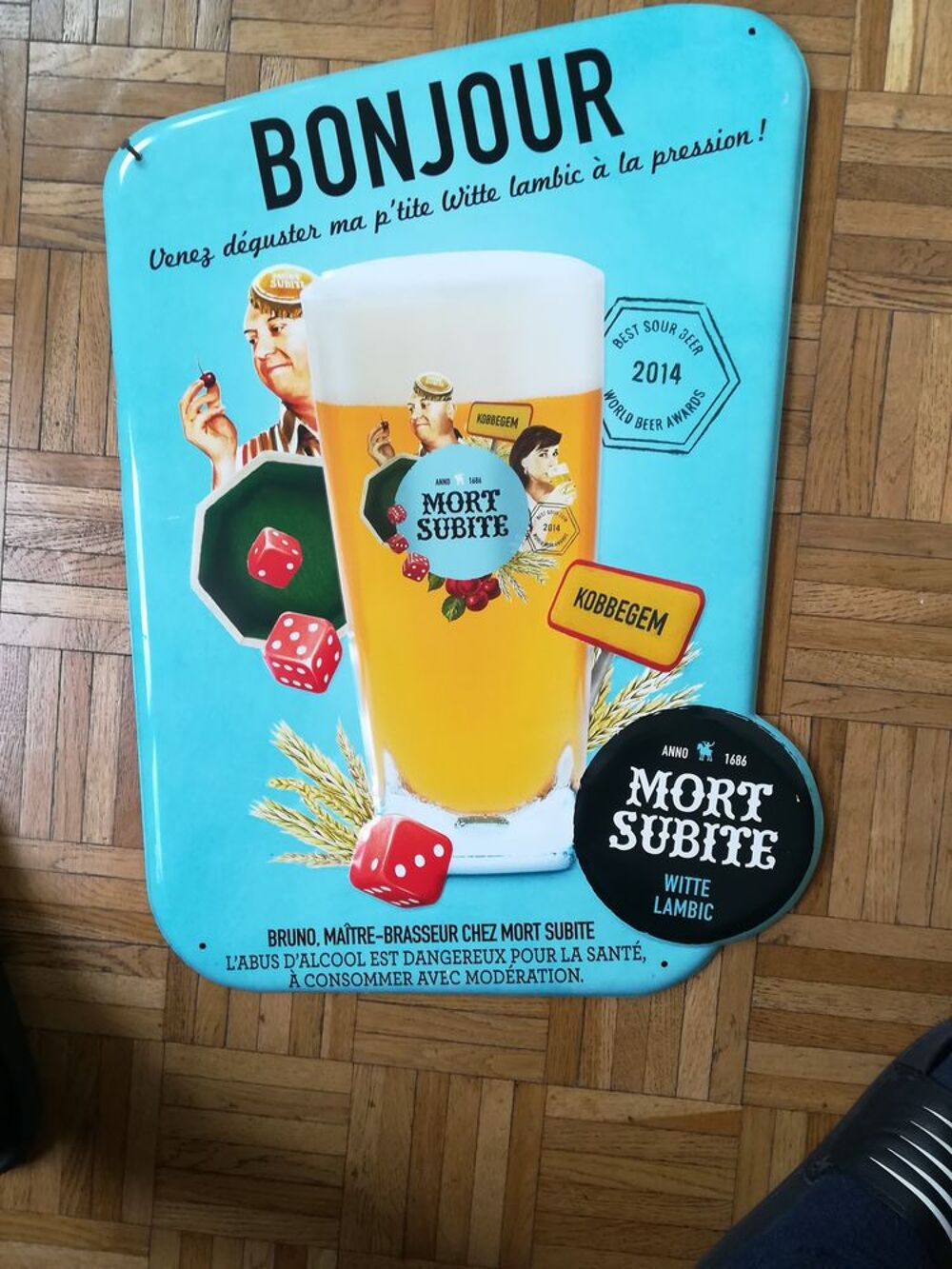 Panneau de bonjour mort subite m&eacute;tal 