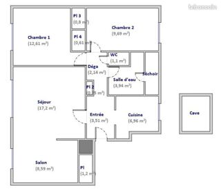  Appartement � vendre 4 pi�ces 68 m�