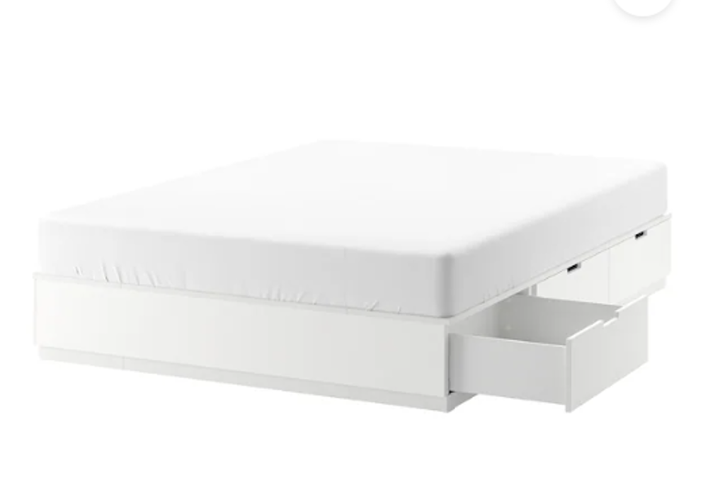 de lit ikea NORDLICadre lit avec rangement, blanc, Meubles