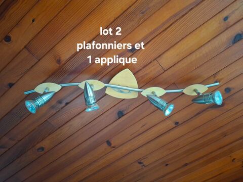 lot de 3 luminaires design bois et metal bross� (2 plafonniers et 1 applique) 20 Montoy-Flanville (57)