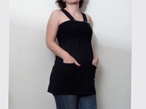 Tunique/ Top Noir Cintr� � Bretelles- Taille S- By Milla 12 Paris 15 (75)