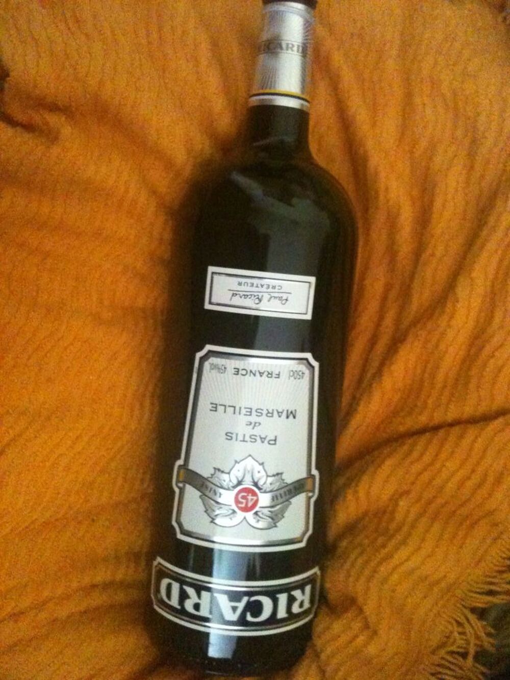 Grande bouteille vide Ricard 4,5 litres - pied de lampe Décoration