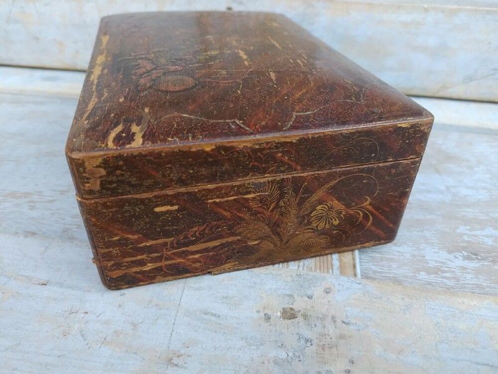 Ancienne Boite Coffret Vernis Martin XVIII&egrave;me 