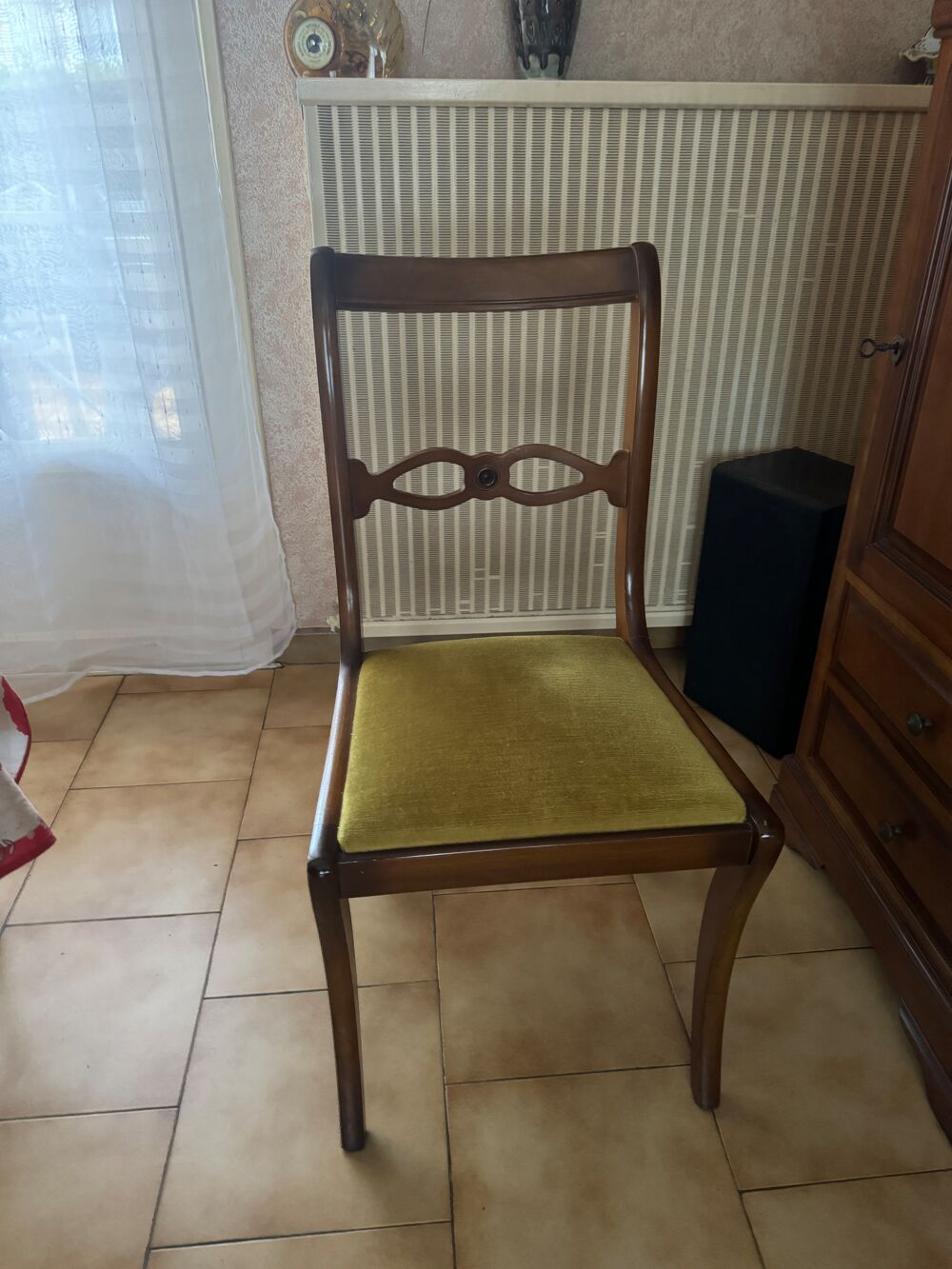 Ensemble Table Salle &agrave; Manger en Merisier + 6 Chaises - Diam Meubles