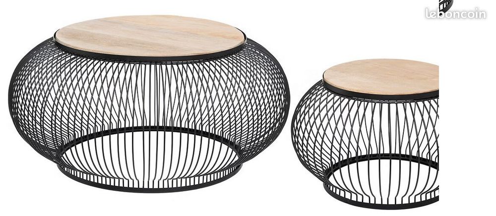 Tables rondes gigognes "Esther" en Manguier Meubles