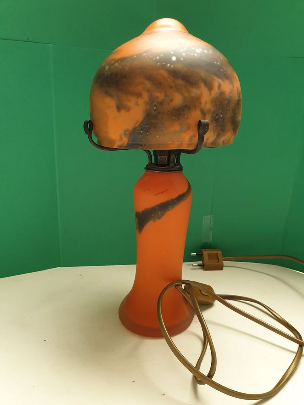 Lampe champignon p&acirc;te de verre style Gall&eacute; Décoration