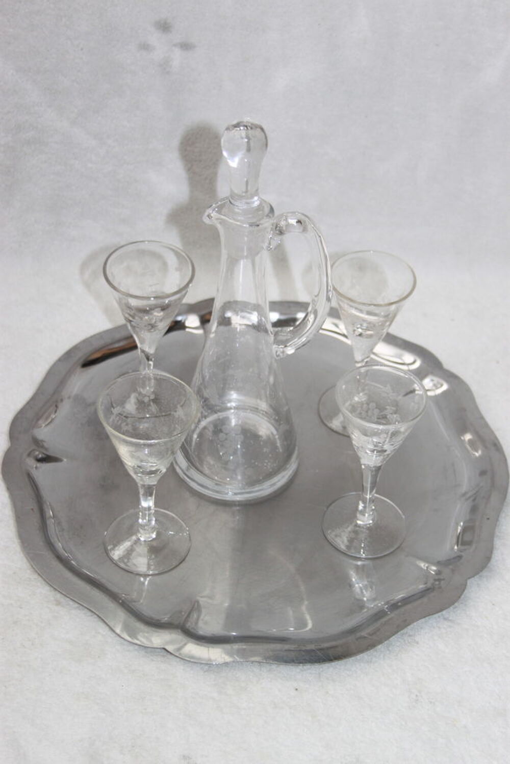 Service &agrave; liqueur en cristal neuf avec plateau Cuisine