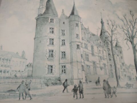 Tableau dessin de Charles Bossu 58 Nevers (58)