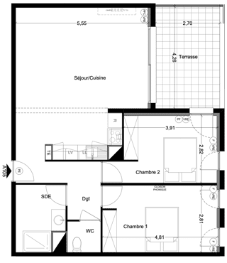  Appartement à vendre 3 pièces 70 m² Lattes