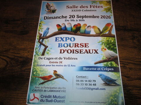 EXPO/BOURSE D'OISEAUX Coim&egrave;res 33210 2 33210 Coimères