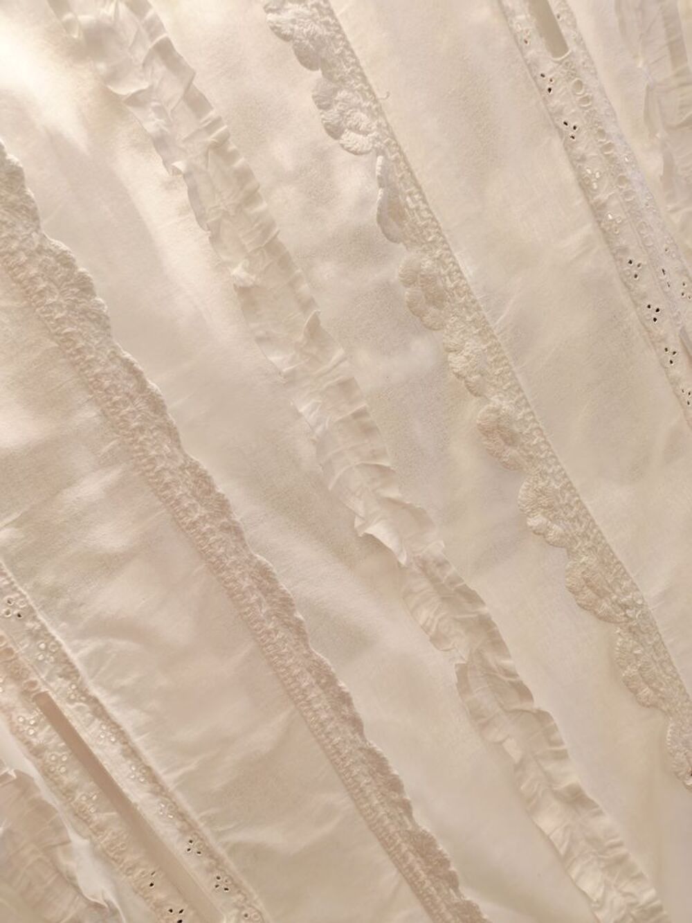 Rideaux blanc shabby chic marque Maison d'&eacute;t&eacute; Décoration